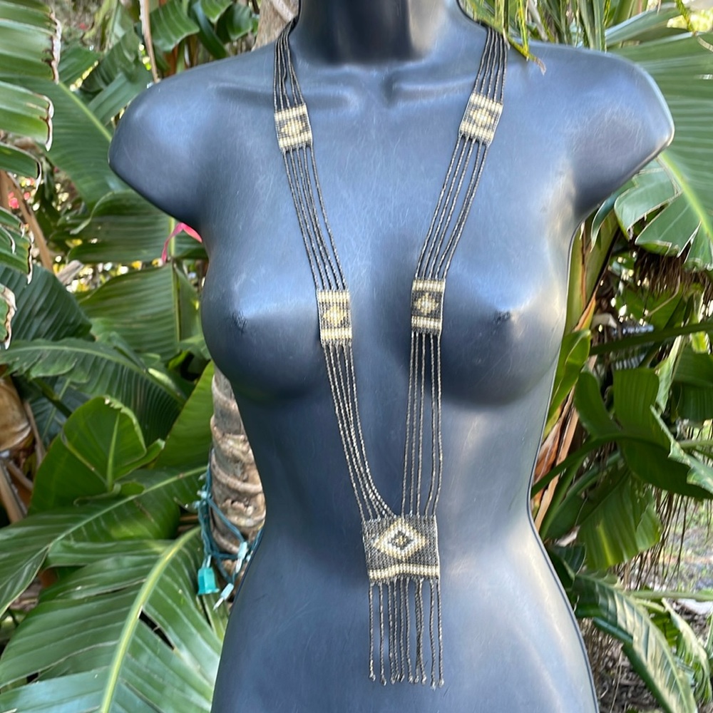 Handcrafted and loomed seed bead necklace